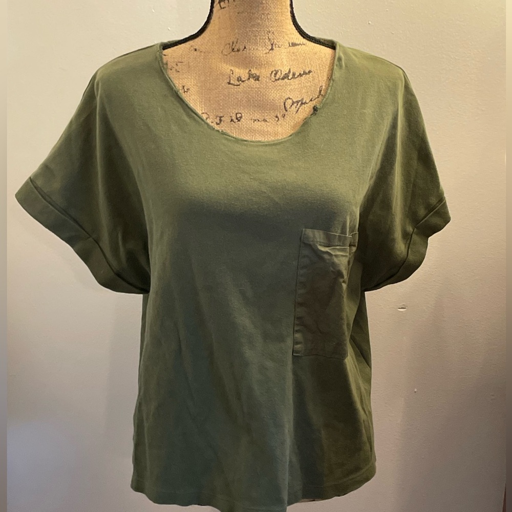 Avia Olive Green Short Sleeve Pocket Tee - Women